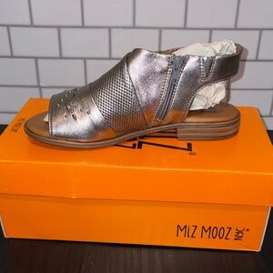 Miz Mooz Shimmering Silver Sandals